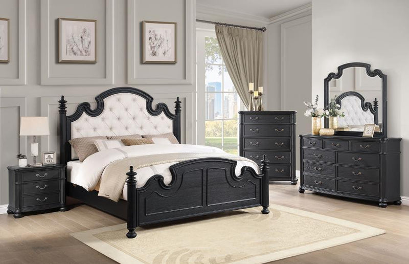 Celina - 9-Drawer Bedroom Dresser With Mirror - Black