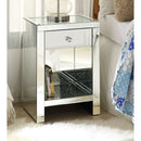 Noralie - 26"H Accent Table - Mirrored & Faux Diamonds