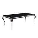Fabiola - Dining Table - Black Glass Top & Stainless Steel