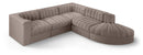 Rummi - Velvet Performance Fabric Upholstered 5 Piece Modular Sectional