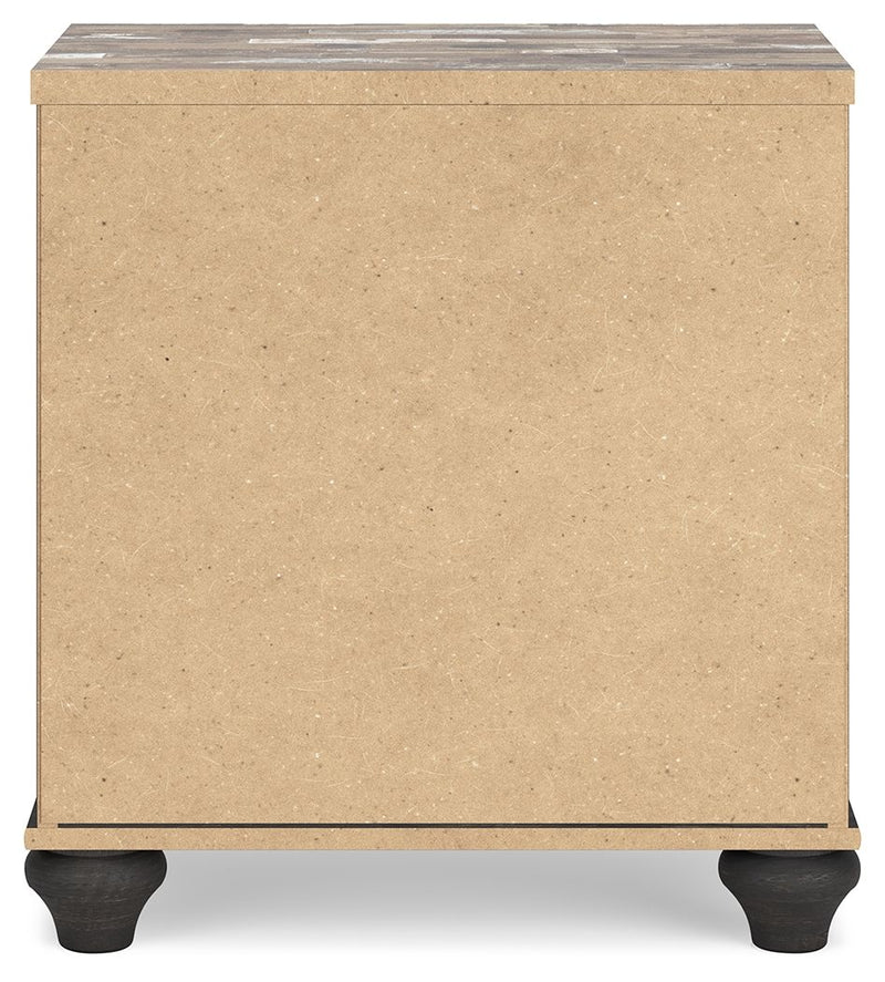 Nanforth - Two-tone - Two Drawer Night Stand