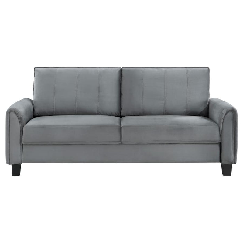 Davis - Upholstered Rolled Arm Sofa - Gray