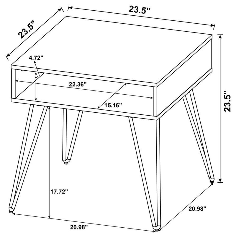 Fanning - Engineered Wood Side End Table - Golden Oak