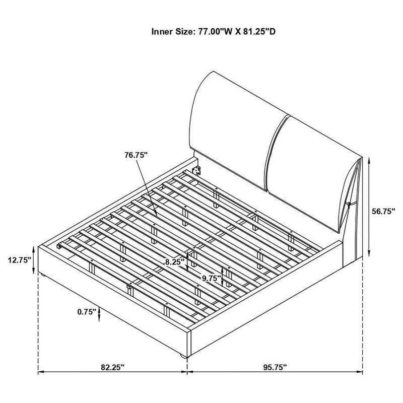 Laurel - Upholstered Platform Bed With Pillow Headboard