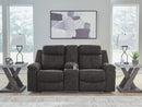 Brysonview - Double Reclining Loveseat With Console - Charcoal