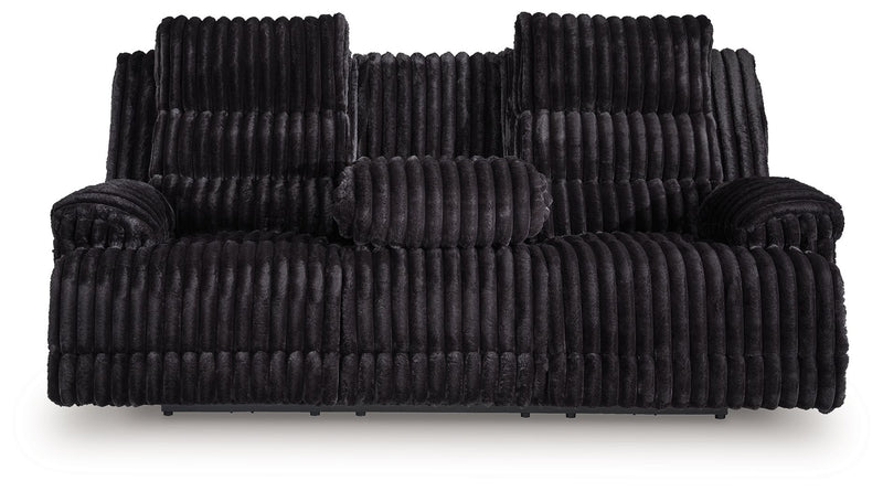 Rhine Falls - Onyx - Reclining Power Sofa With Drop Down Table