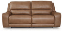 DeepWakes - 2 Seat Power Reclining Sofa Adjustable Headrest - Caramel