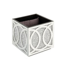 Noralie - 24" Ottoman With Storage - Mirrored & Faux Diamonds