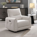 Lalisa - Power Motion Recliner With USB Port - Cream Chenille