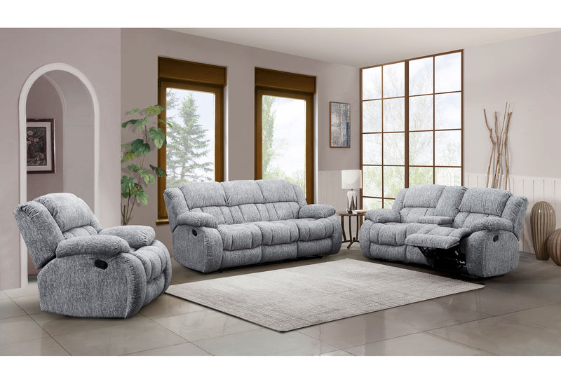 U250 - Reclining Sofa / Console Reclining Loveseat & Glider Recliner - Gray