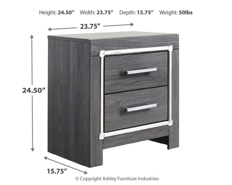 Lodanna - Gray - Two Drawer Night Stand