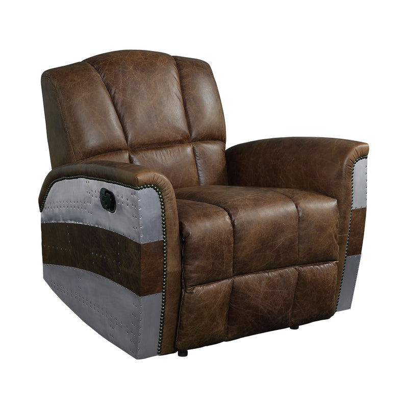 Brancaster - Recliner - Retro Brown Top Grain Leather & Aluminum