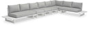 Maldives - 6 Piece Water Resistant Outdoor Patio Modular Sectional With White Base