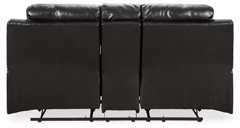 Kempten - Black - Dbl Rec Loveseat W/Console