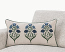Belcourt - 14" x 26" Floral Pillow - Floral Natural / Blue