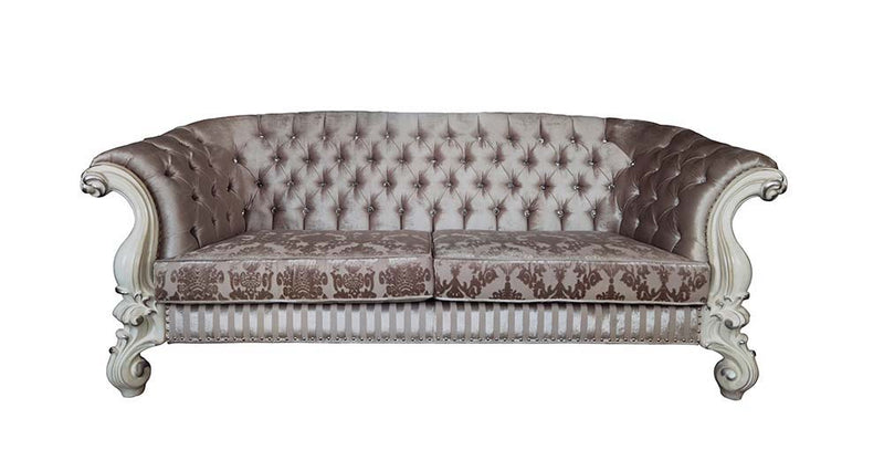 Versailles - Sofa - Ivory Fabric & Bone White Finish