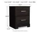 Belachime - Two Drawer Night Stand - Charcoal