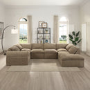 Almano - Modular Left Facing Arm Chair - Light Brown Chenille