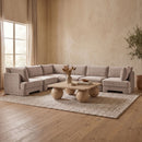 Hammond - Velvet Performance Fabric Upholstered 7 Piece U-Shaped Armless Sectional