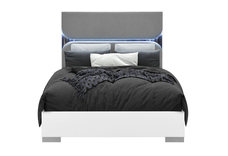 Talia - King Bed With LED - White