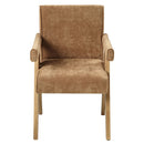Zoey - Arm Chair (Set of 2) - Chocolate Chenille & Oak