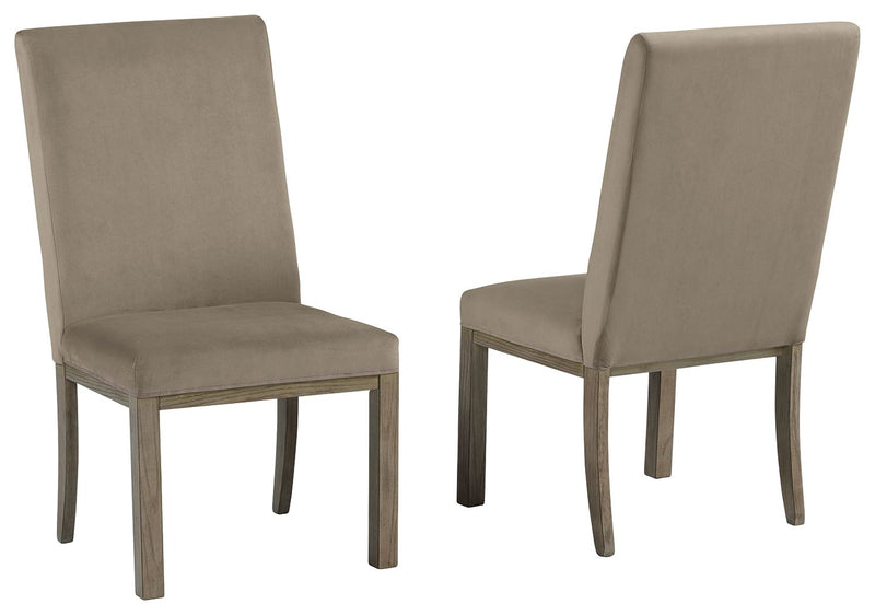 Chrestner - Gray / Brown - Dining UPH Side Chair (Set of 2)