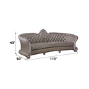 Dresden - 43" Sofa With 5 Pillows - Synthetic Leather & Vintage Bone White