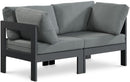 Nizuc - Outdoor Patio 2 Seat Modular Sofa With Gray Frame