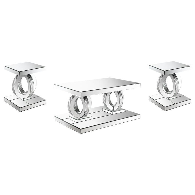 Breena - Mirrored Coffee Table Set