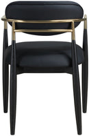 Riccio - Faux Leather Dining Arm Chair (Set of 2) - Black And Gold Frame