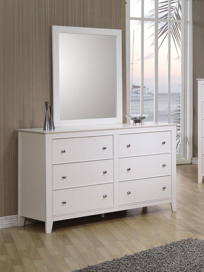 Selena - Dresser Mirror - Cream White