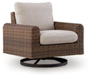 Dolan Creek - Swivel Lounge With Cushion - Gray / Brown