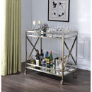 Kristensen - Serving Cart - Mirrored & Antique Gold