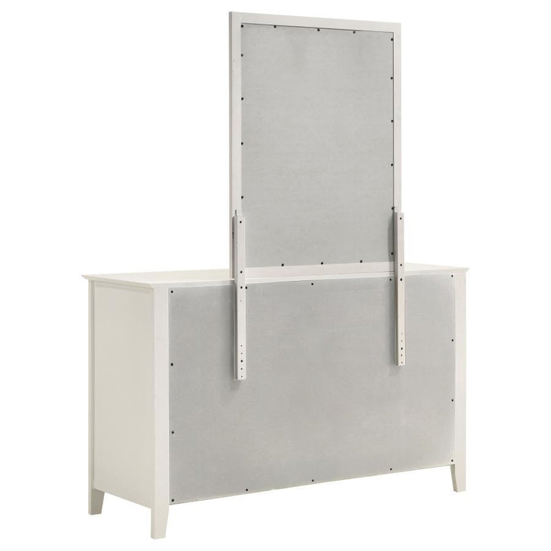 Selena - 6-Drawer Dresser With Mirror - Cream White