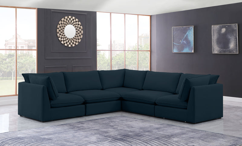 Mackenzie - Modular Sectional 5 Piece - Navy - Modern & Contemporary