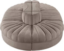Rummi - Oval Velvet Performance Fabric Upholstered 6 Piece Modular Sectional