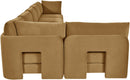 Hammond - Velvet Performance Fabric Upholstered 6 Piece L-Shaped Armless Sectional