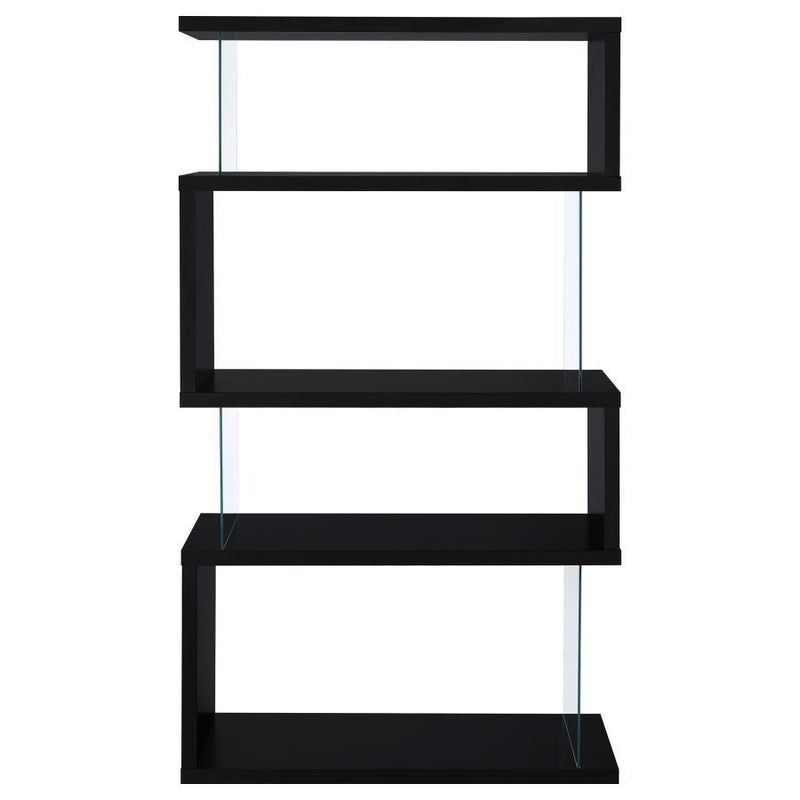 Emelle - 4-Shelf Glass Panel Bookshelf