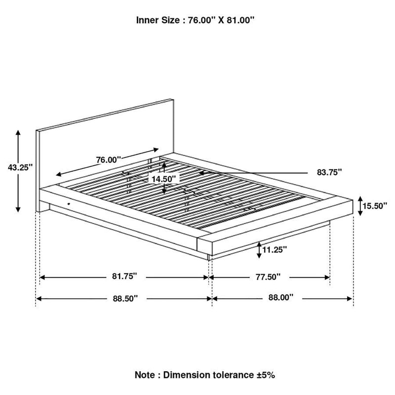 Jessica - Platform Bed with Rail Seating