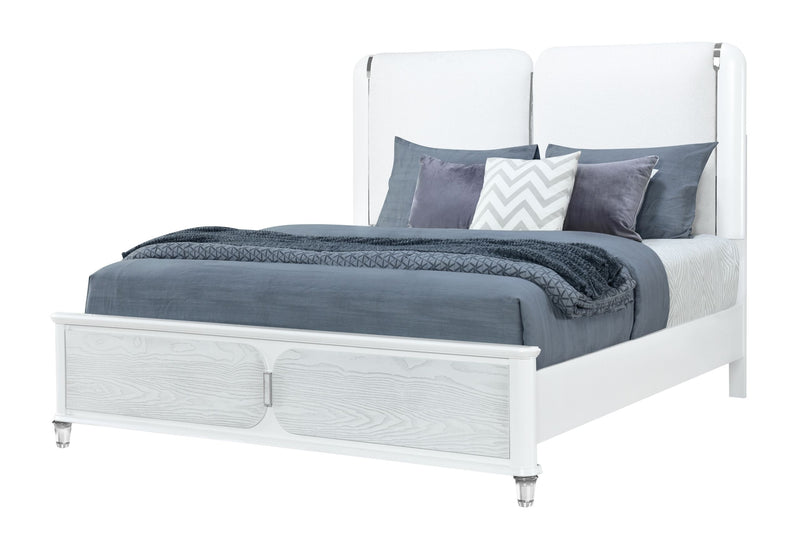 Apollo - Queen Bed - Gray / White