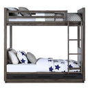 Estevon - Twin Over Twin Bunk Bed With Storage - Gray Oak