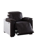 Misezon - Power Motion Recliner - Dark Top Grain Brown Leather & Aluminum