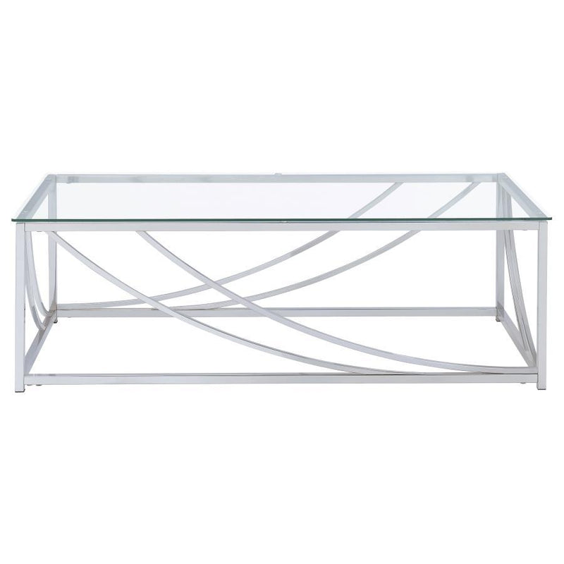 Lille - Rectangular Glass Top Coffee Table - Chrome