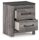 Bronyan - Two Drawer Night Stand - Dark Gray