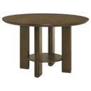 Ottowa - 5 Piece Round Wood Dining Room Table Set - Brown