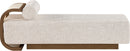 Zephyr - Linen Textured Fabric Upholstered Chaise - Painted Brown Walnut Base