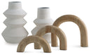 Maddwarth - Accessory Set (Set of 5) - White / Natural Brown