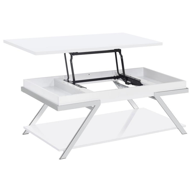 Marcia - Rectangular Lift Top Coffee Table - White High Gloss