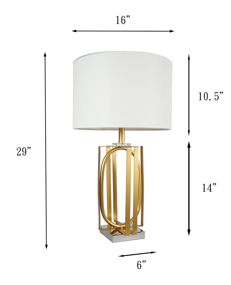 Table Lamp - Gold & White