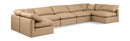 Indulge - Faux Leather 7 Piece Modular U-Shaped Sectional - Tan